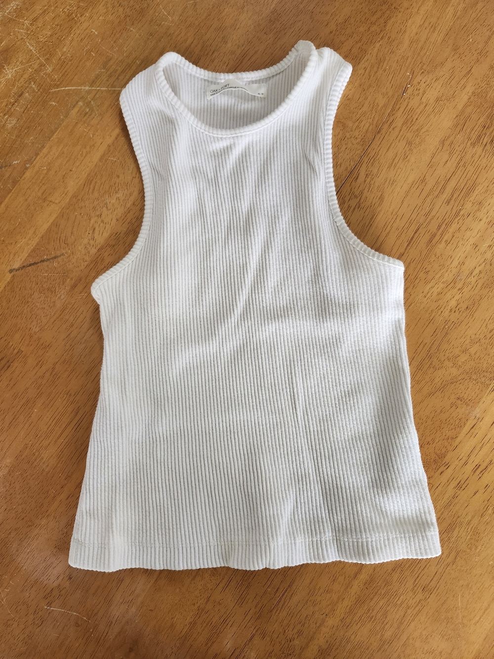 *Bundle 3/$20* White Ribbed Tank Top | Classic Sleeveless Basic | XS
